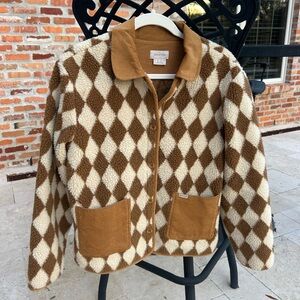 Brixton Wylie Sherpa Jacket Small Diamond Corduroy